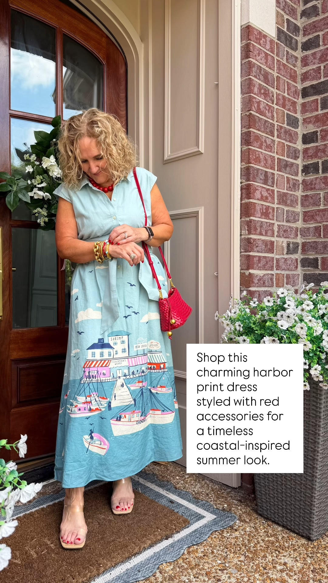 The charming coastal print makes it feel extra special, while the lightweight fabric keeps it cool and comfortable on warm days. Add a pop of red with your accessories, and you’ve got the perfect outfit for vacations, brunch, summer parties, or strolling by the water.

💡 LTK MADE EASY
❤️ Heart = Support my posts!
🔖 Save = Get sale & restock alerts
📋 Lists = Keep favorites organized
📲 Share = Send lists and products to a friend. Hello, Christmas List!
💬 Comment = Ask me anything about sizing or fit. :-)

#LTKootd #LTKOver40 #LTKSaleAlert