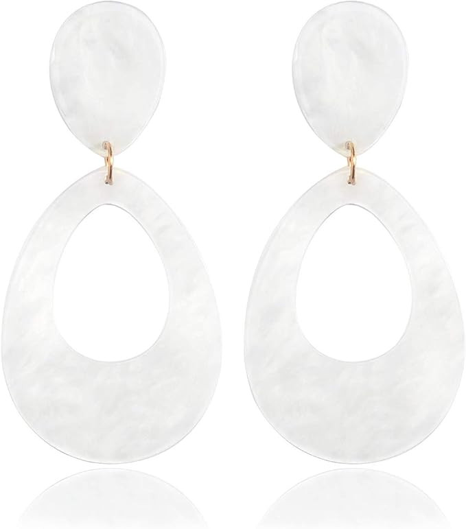 SHUNHAO Colorful Geometric Acrylics Statement Earrings Pendant Resin Earrings Bohemia Statement D... | Amazon (US)