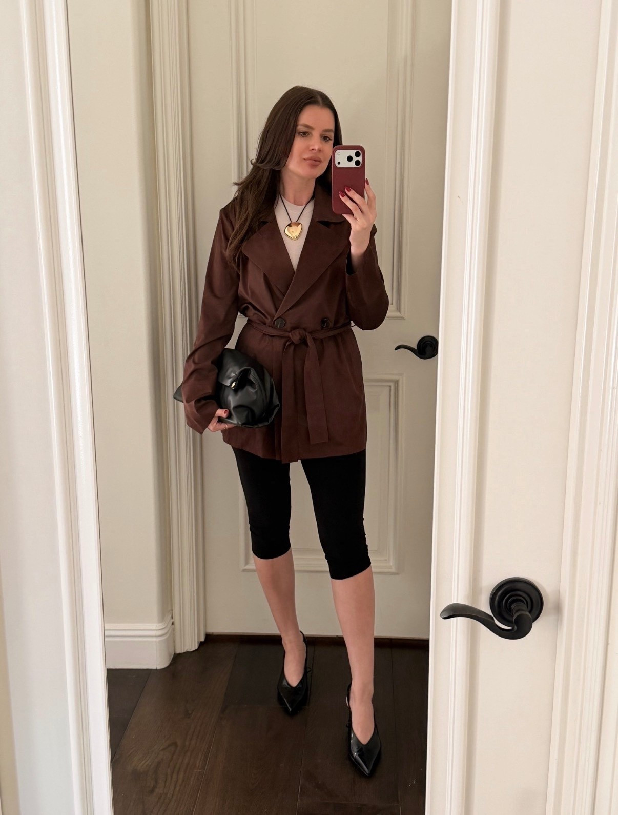 Fall outfit idea 
#trenchcoat #suede #capri #pumps #heels 

#LTKFindsUnder50 #LTKFindsUnder100 #LTKSeasonal