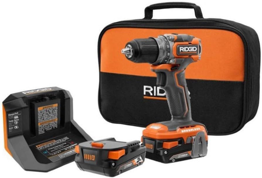 RIDGID 18V Brushless Sub Compact Cordless 1/2 in. Drill Driver Kit with (2) 2.0 Ah Battery, Charg... | Amazon (US)