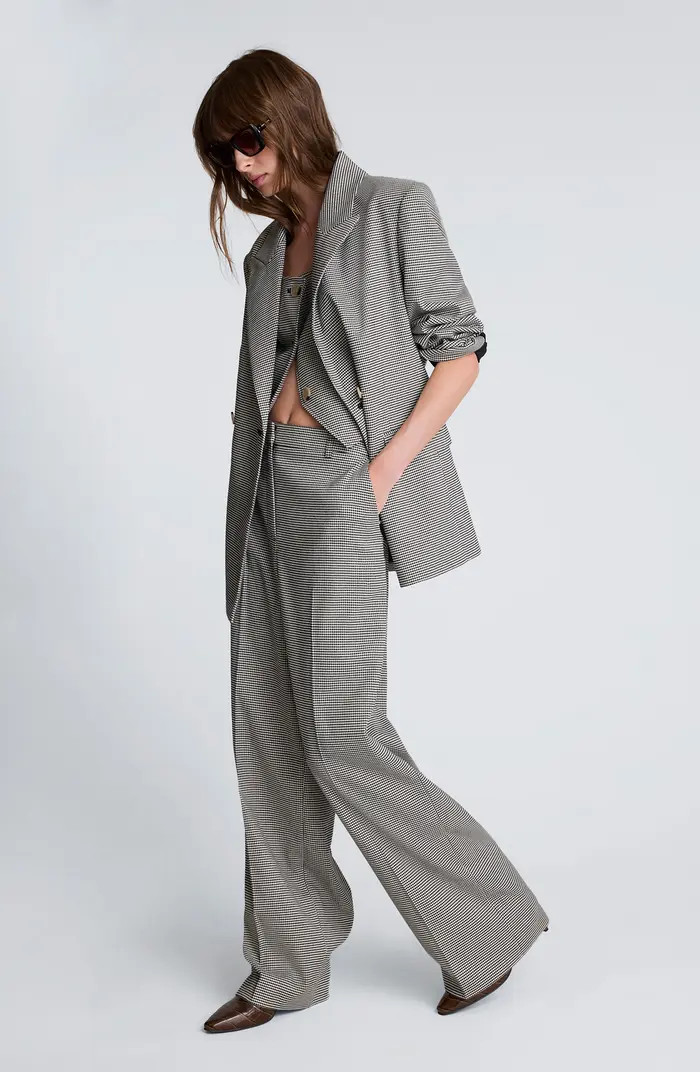 Kenneth Cole Houndstooth Check Wide Leg Pants | Nordstromrack | Nordstrom Rack