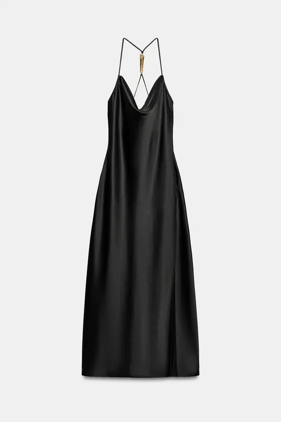 SATIN DRESS WITH BACK DETAIL | Zara UK