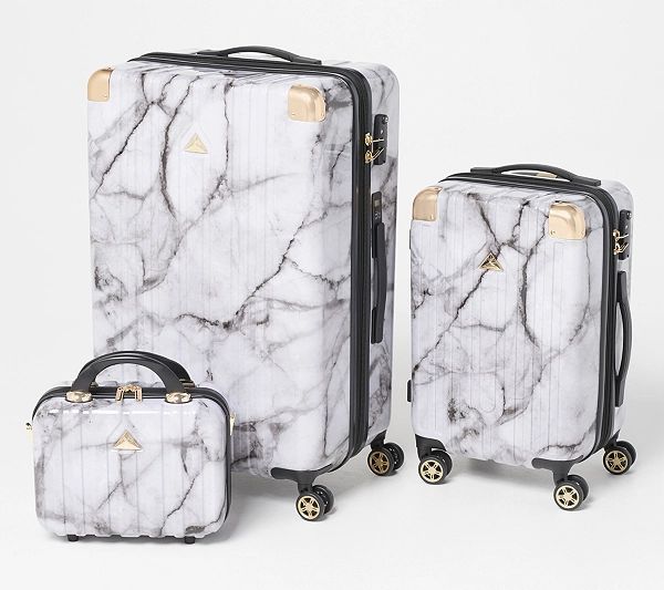 Triforce Printed or Solid 3-Piece Luggage Set | QVC