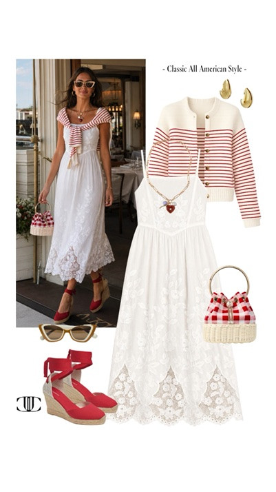 Classic All-American summer style ❤️🤍💙

I pulled together 8 looks perfect for Memorial Day, the 4th of July, and every summer moment in between. Think crisp white denim, navy maxis, breton stripes, gingham, and the perfect pop of red.

Easy, timeless looks made for backyard barbecues, harbor dinners, fireworks, and long weekends by the water. Save this for summer outfit inspo and tap to shop each look. ✨

#LTKootd #LTKSeasonal #LTKOver40