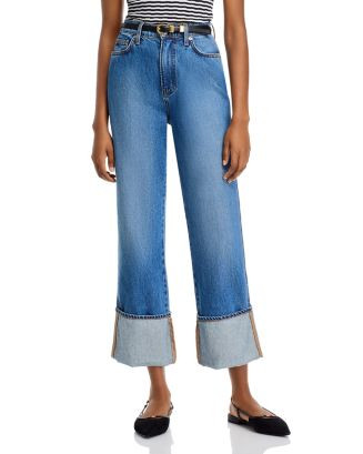 Dylan High Rise Straight Leg Cuffed Jeans in Seaside Wash | Bloomingdale's (US)