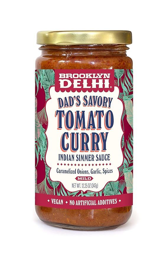 Brooklyn Delhi Dads Savory Tomato Curry Indian Simmer Sauce, Tangy Tomatoes, Caramelized Onions &... | Amazon (US)