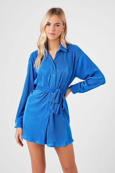 Ribbed Tie-Waist Shirt Dress | Forever 21 (US)