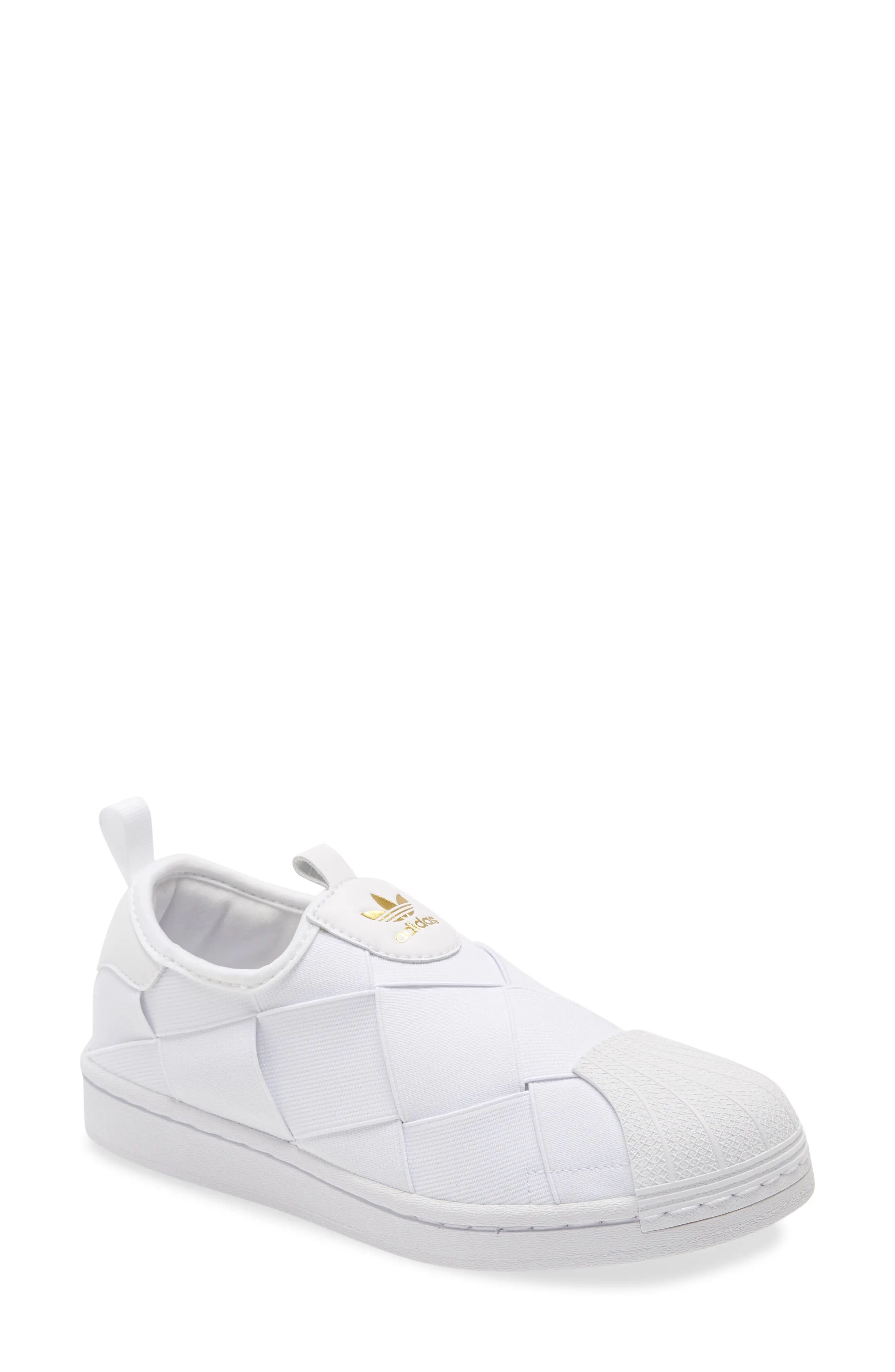 adidas Superstar Slip-On Sneaker in White/White/Gold at Nordstrom, Size 6.5 | Nordstrom