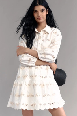 The Bettina Tiered Shirt Dress by Maeve: Eyelet Mini Edition | Anthropologie (US)