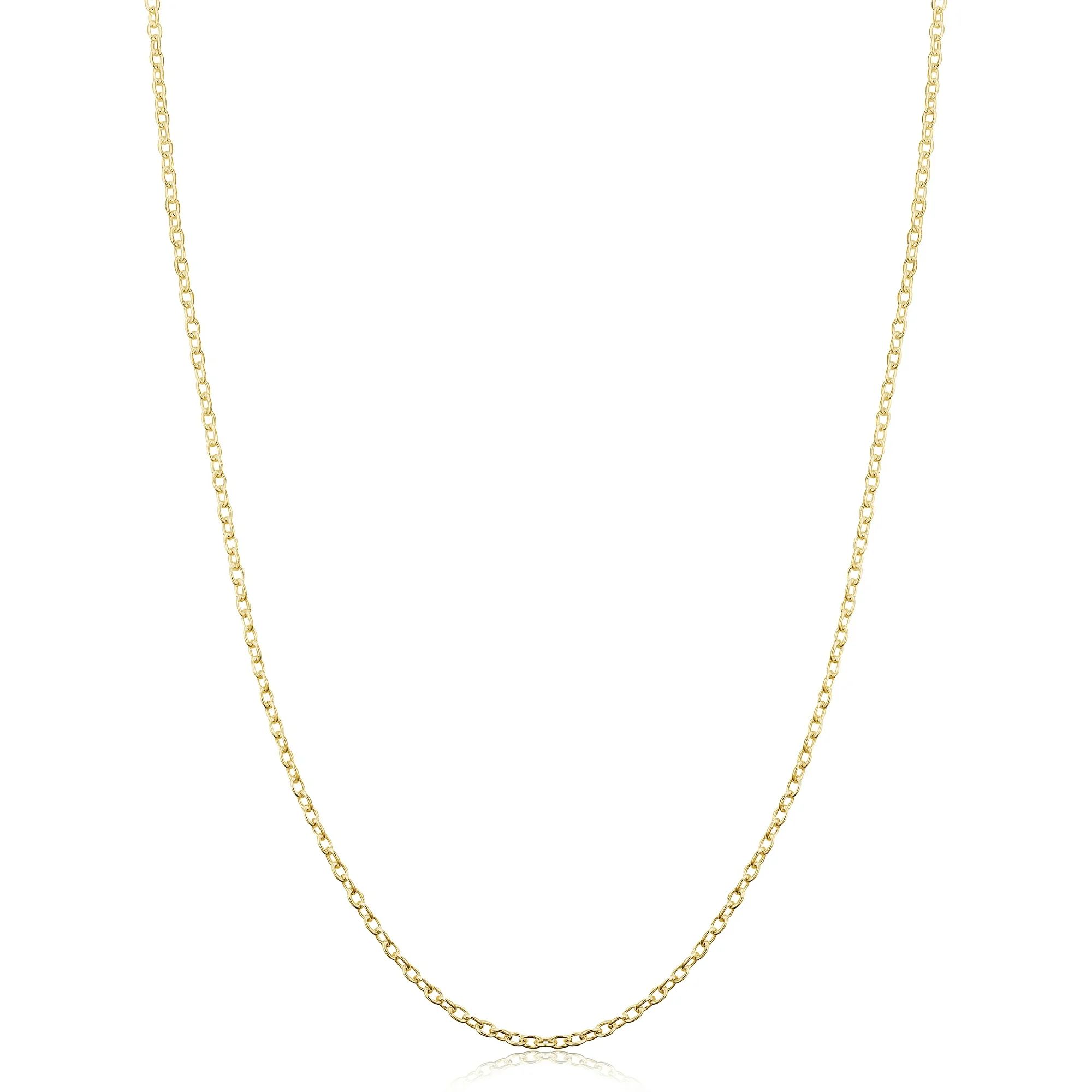 Yellow Gold Over Sterling Silver Cable Chain Necklace (1.6 mm, 16 inch) | Walmart (US)