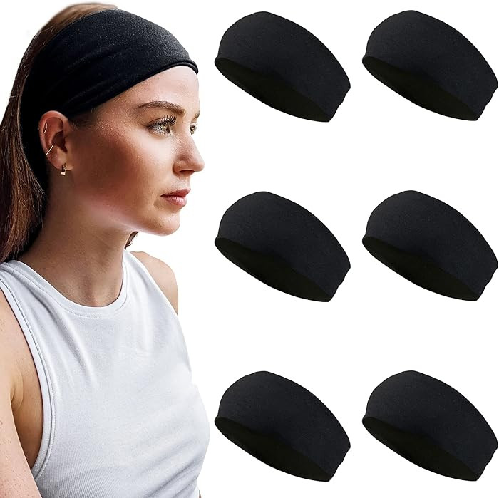 Styla Hair Solid Headband for All Hair Types – 6 Pack Wide Headbands for Women in Soft Stretch ... | Amazon (US)