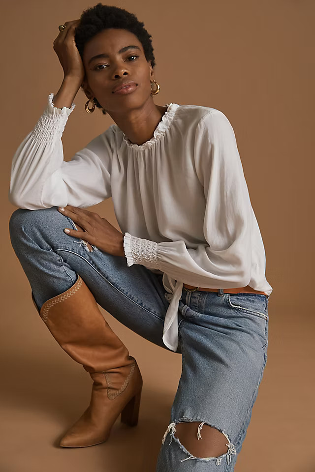 Cloth & Stone Tie-Front Blouse | Anthropologie (US)