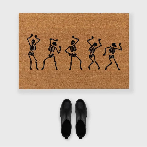 Dancing Skeletons Doormat,Skeleton Doormat,Bones Doormat,Spooky Doormat,Halloween Doormat,Hallowe... | Etsy (US)