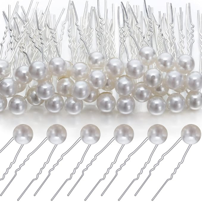40 Packs Pearl Hair Pins Bridal Wedding Pearl Hair Accessories White Pearl Bobby Clips for Brides... | Amazon (US)