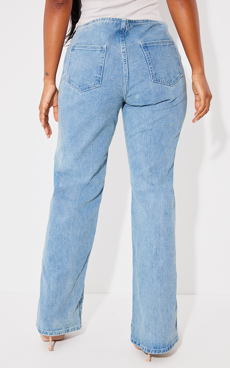 Shape Light Blue Wash Denim Wide Leg Jeans | PrettyLittleThing US