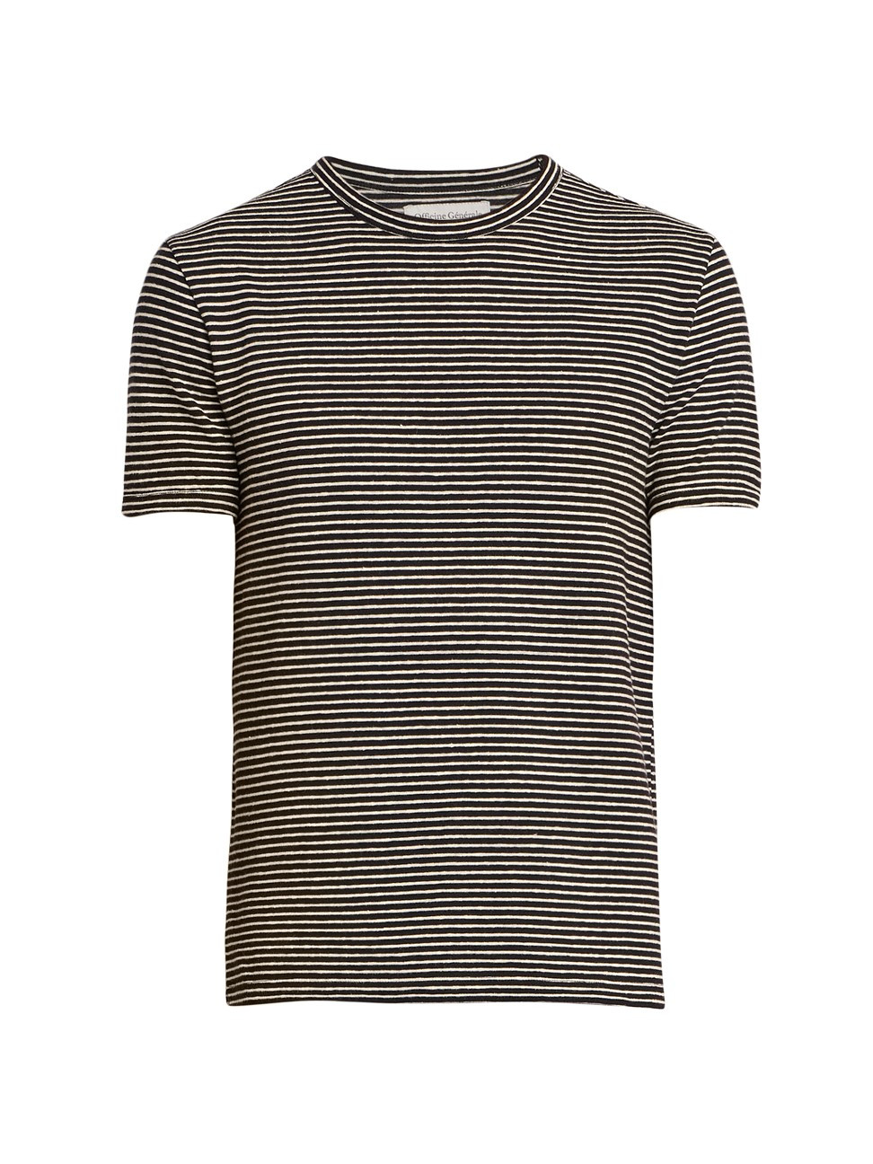 Men's Striped Linen & Cotton Tee - Black Ecru - Size XS - Black Ecru - Size XS | Saks Fifth Avenue