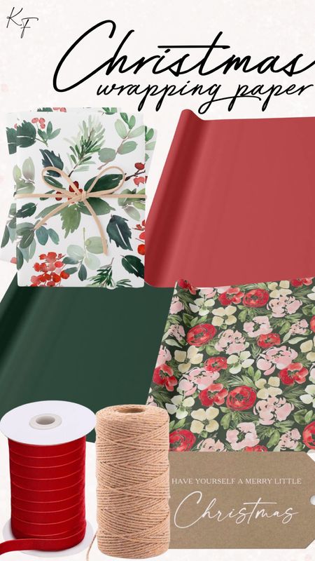 Christmas wrapping paper. Green wrapping paper. Red wrapping paper Matte wrapping paper. Matte green wrapping paper. Matte red wrapping paper. Red and green wrapping paper. Velvet ribbon. Holiday wrapping paper 

#LTKGiftGuide #LTKSeasonal #LTKHoliday
