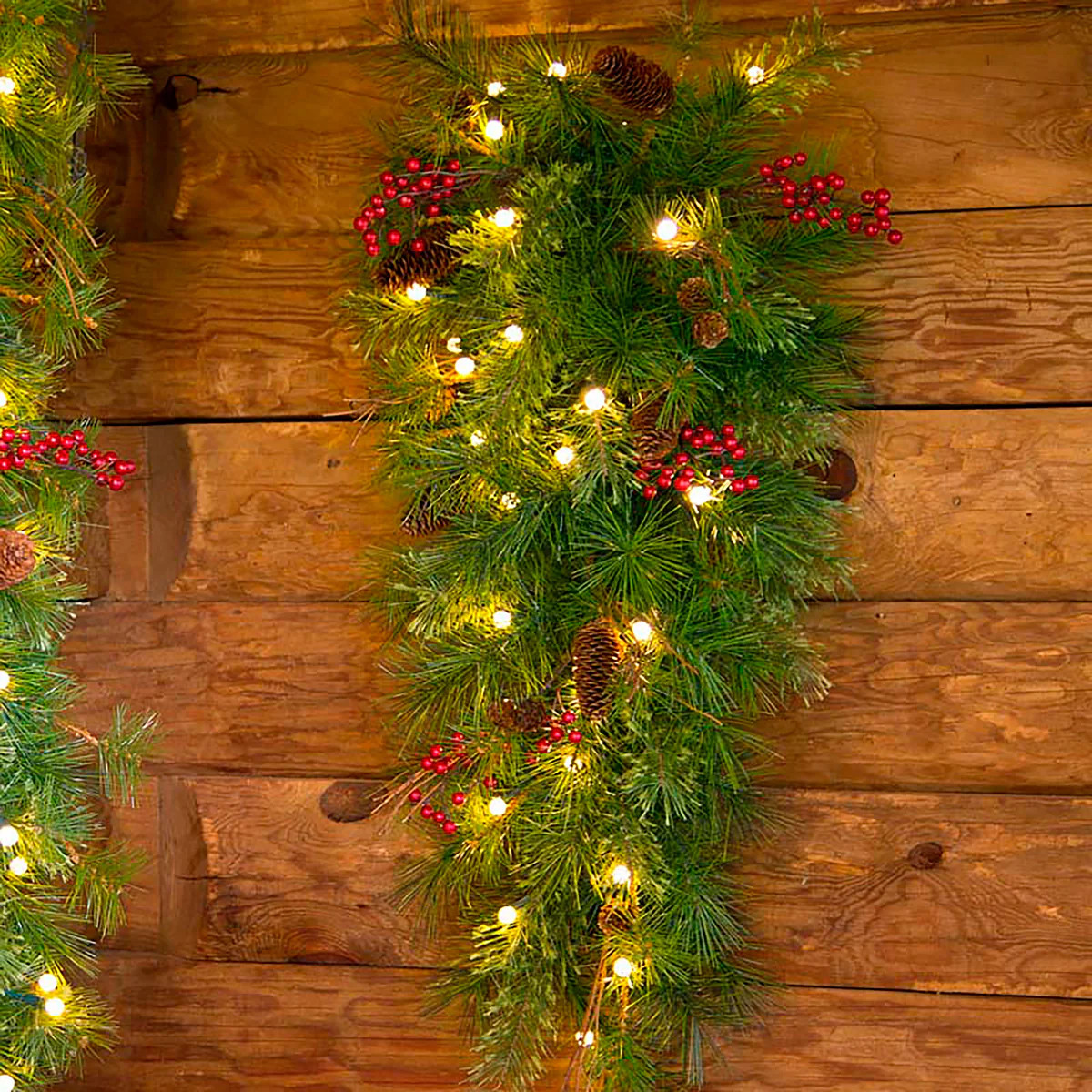 Lighted Holiday Teardrop Swag | Christmas | Plow & Hearth | Plow & Hearth