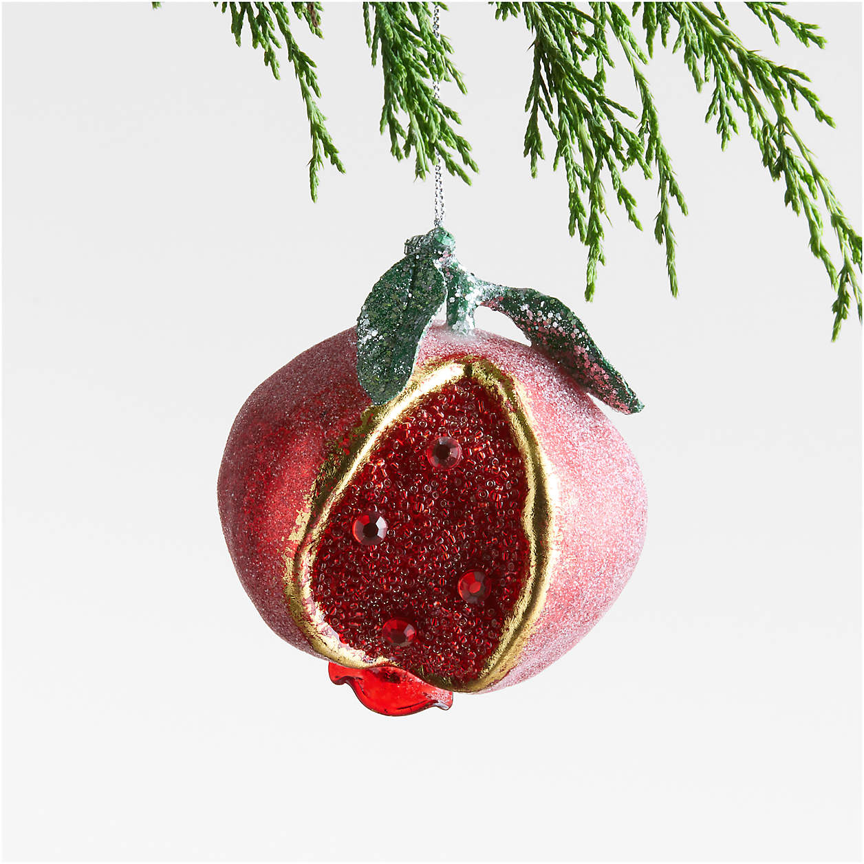 Pomegranate Glass Christmas Tree Ornament + Reviews | Crate & Barrel | Crate & Barrel