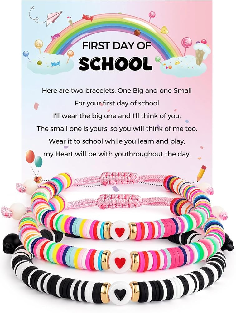 First Day of School Mommy and Me Matching Bracelet Set kindergarden Pre-K Back to School Gifts Ad... | Amazon (US)