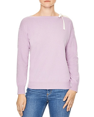 Sandro Peg Ribbon Trim Merino Wool & Cashmere Sweater | Bloomingdale's (US)