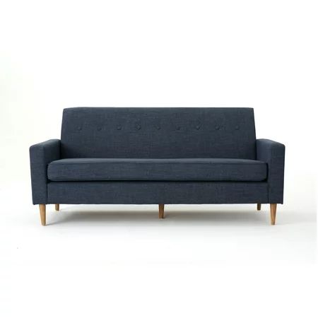 Stratford Mid Century Modern Dark Blue Fabric 3 Seater Sofa | Walmart (US)