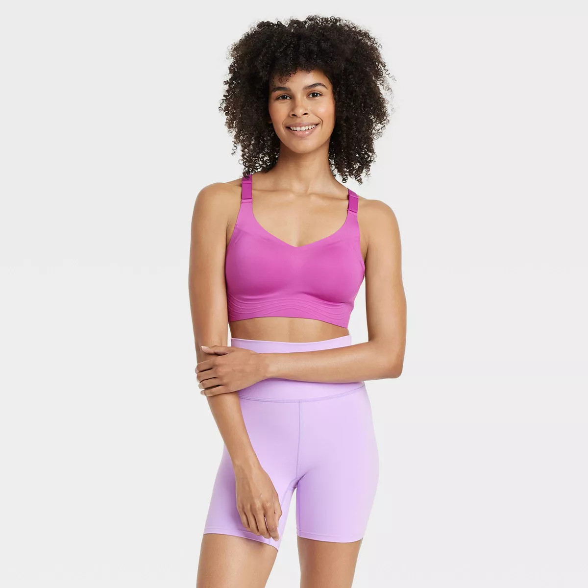 Women's Sculpt High Support Embossed Sports Bra - All In Motion™ Dark Violet XS | Target