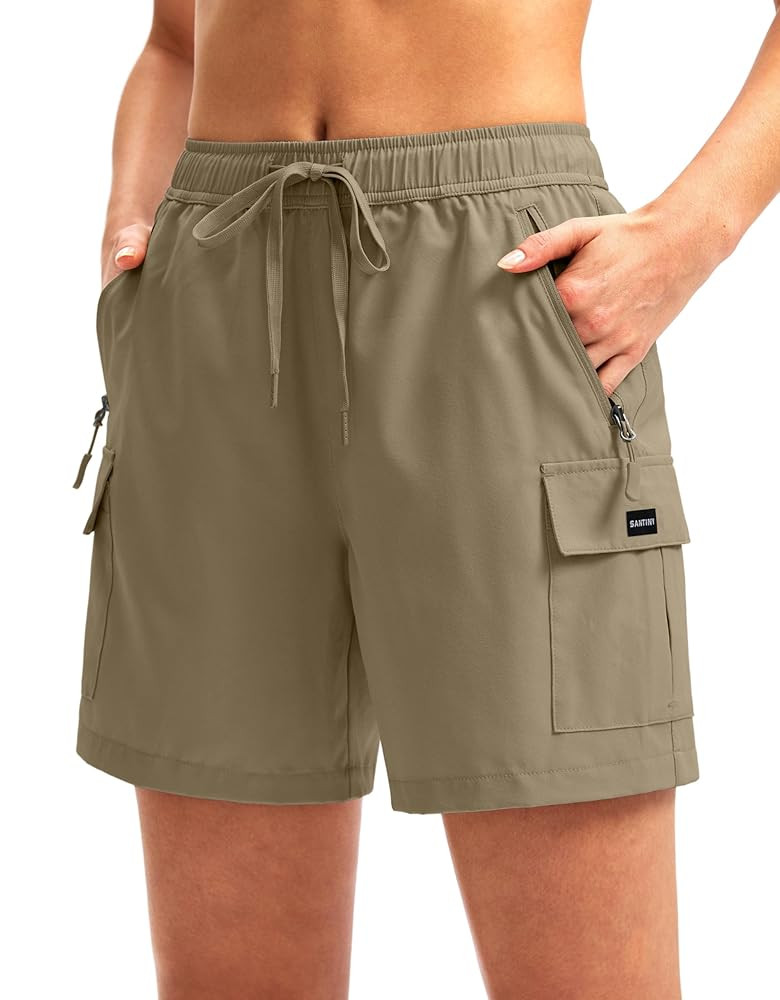 SANTINY Women's 5''/ 7''/9'' Hiking Cargo Shorts Quick Dry Lightweight Summer Shorts for Women At... | Amazon (US)