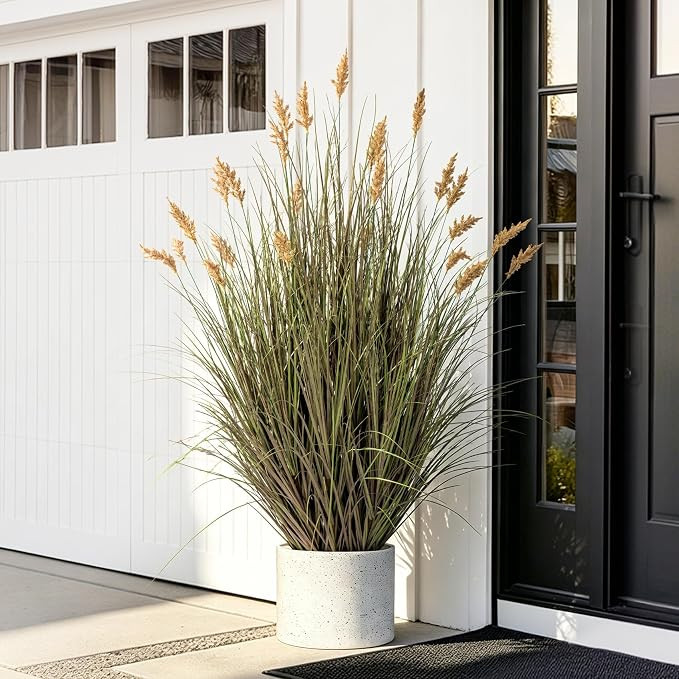 Lifelike Faux Plastic plantas Synthetic Pampas Grass Indoor Outdoor Realistic Floor Plants pet Fr... | Amazon (US)