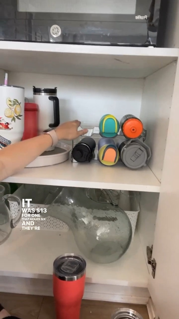 How do we get so many water bottles?! Here's how I organized mine! The amazon water bottle organizers are great for smaller bottles, but these $10 turntables will hold that 40oz Stanley the best!  (I recommend the 15inch size to hold 6-7 40oz bottles).

#LTKhome #LTKfamily #LTKkids