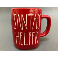 Rae Dunn Artisan Collection By Magenta ""Santa's Helper"" Red Holiday Coffee Mug | Etsy (US)