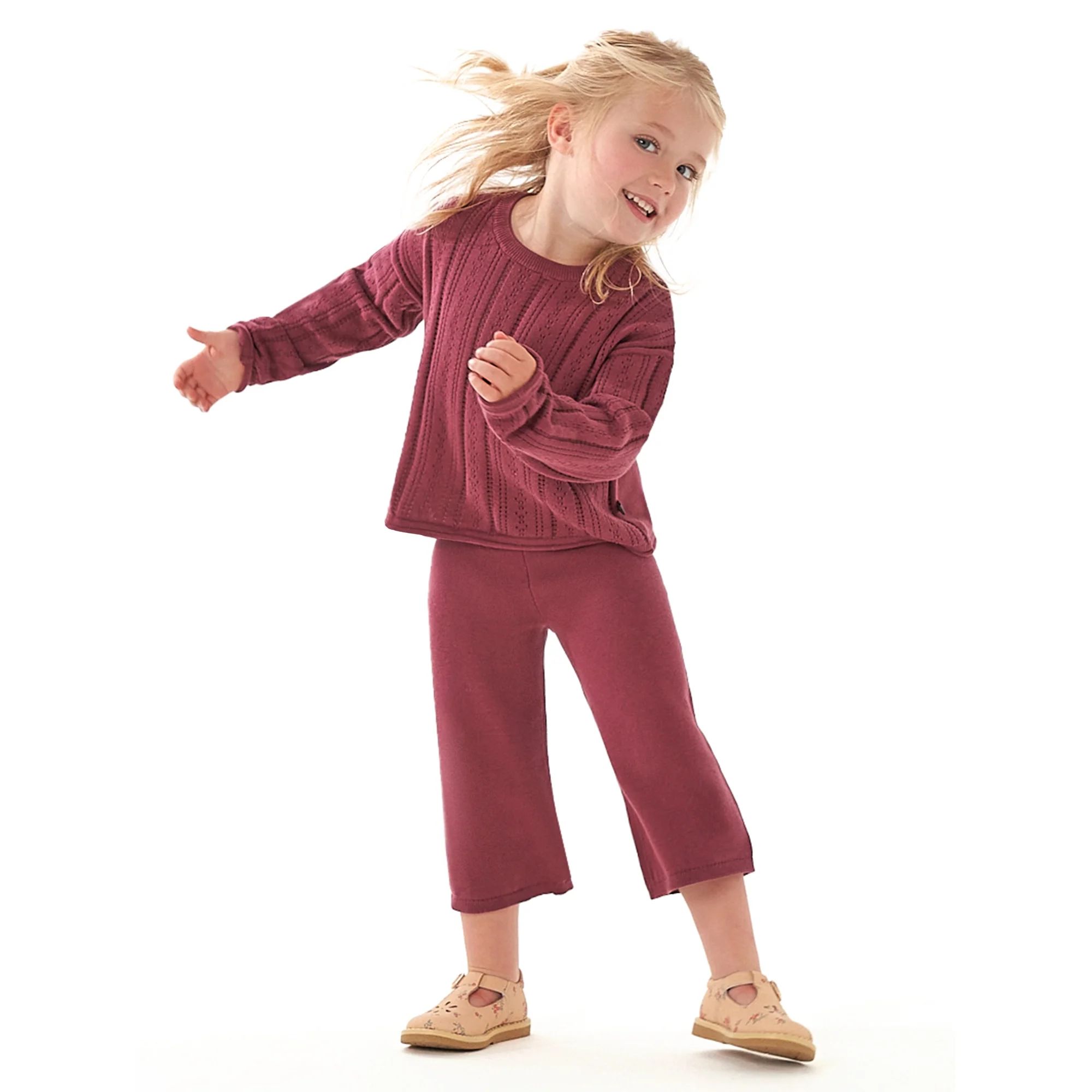 Modern Moments by Gerber Toddler Girl Pointelle Sweater and Pant Set, 2-Piece, Sizes 12 Months - ... | Walmart (US)