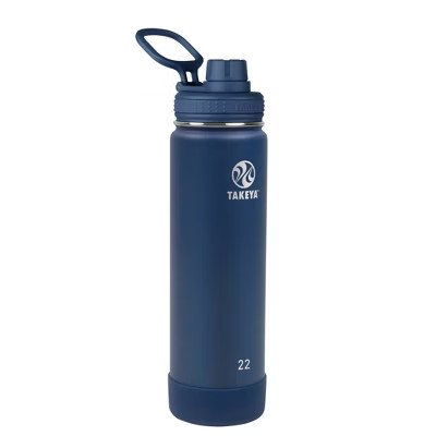Takeya 22oz Actives Insulated Stainless Steel Water Bottle with Spout Lid - Midnight | Target
