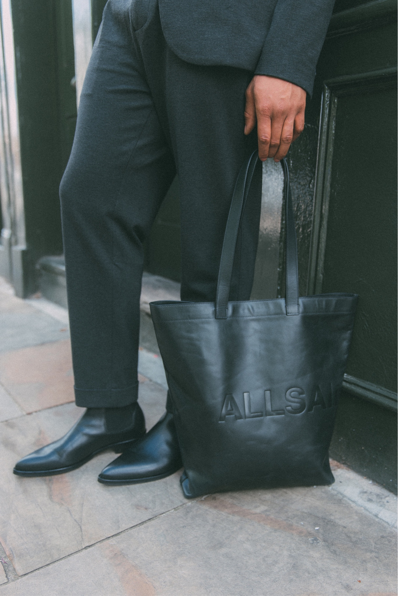 All Saints X Teddy Soares 
All black outfit, black leather bag embossed leather tote, men’s tote bag, leather bag, black leather Chelsea boot, black boots, all saints boots, leather accessories 

#LTKSeasonal #LTKeurope #LTKstyletip