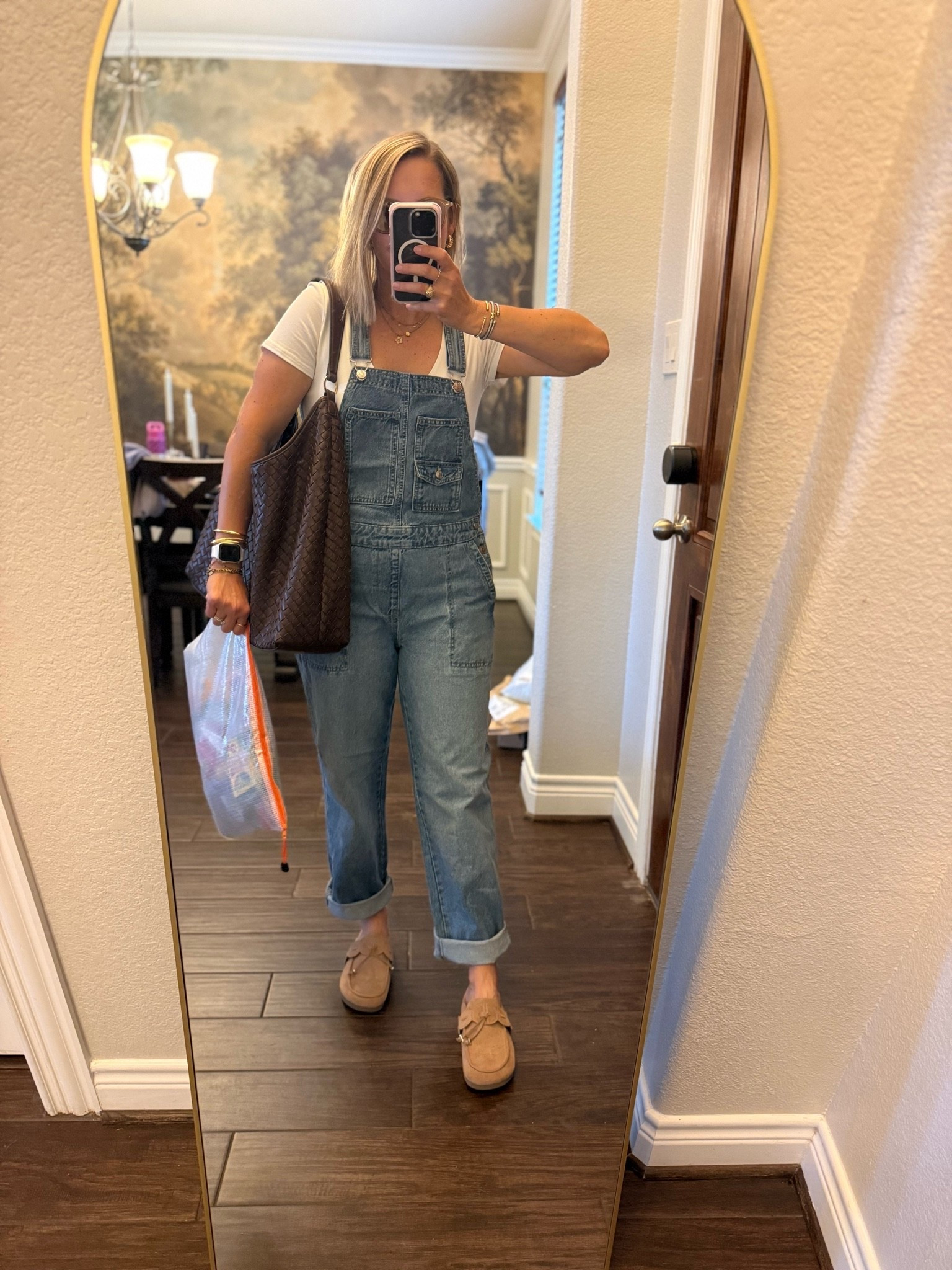 Heading to dinner like we’ve got fall weather outside in Texas. Size small overalls and my clogs fit TTS 

Over 40, weekend style, mom style

#LTKootd #LTKOver40 #LTKSeasonal