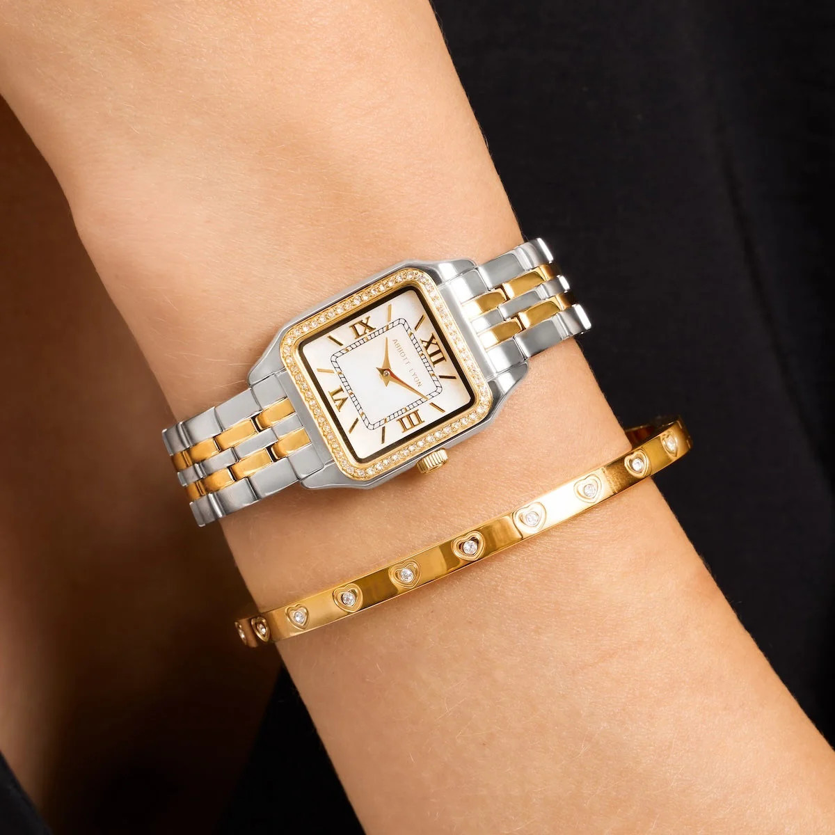 Essence Pavé Watch & Bracelet Set (Two Tone) | Abbott Lyon