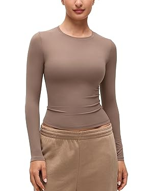 CRZ YOGA Softembrace Crewneck Long Sleeve Shirts for Women - Casual Going Out Tops Soft Basic Fit... | Amazon (US)
