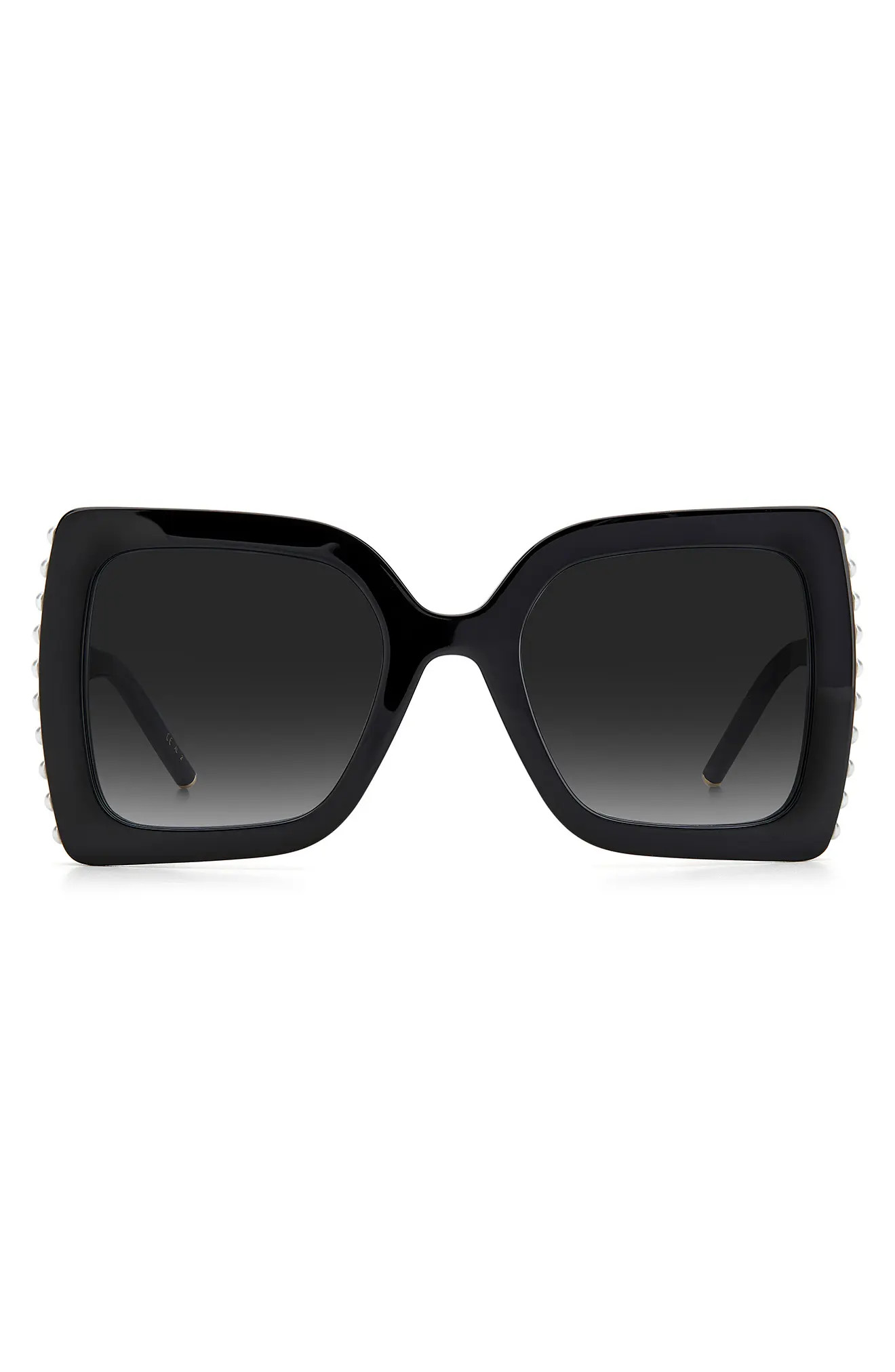Carolina Herrera 55mm Square Sunglasses in Black /Grey Shaded at Nordstrom | Nordstrom