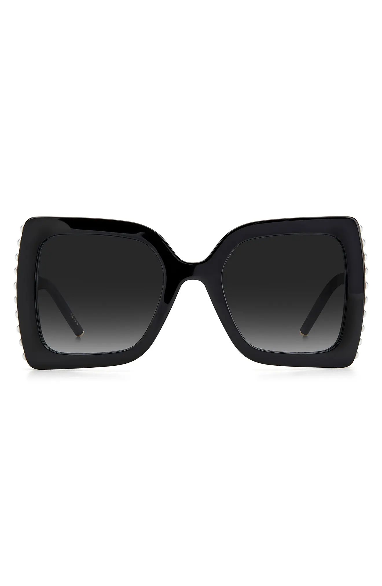 Carolina Herrera 55mm Square Sunglasses in Black /Grey Shaded at Nordstrom | Nordstrom