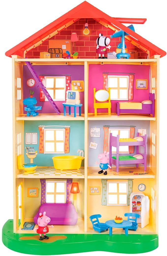 Peppa Pig 22-Inch Family Home Interactive Feature Playset with Peppa Pig, George, Zoe Zebra, 13 A... | Amazon (US)