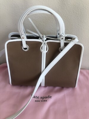 Kate Spade New York Sam Canvas Plunge Mini Satchel Toasted Almond - $198 - NWT  | eBay | eBay US