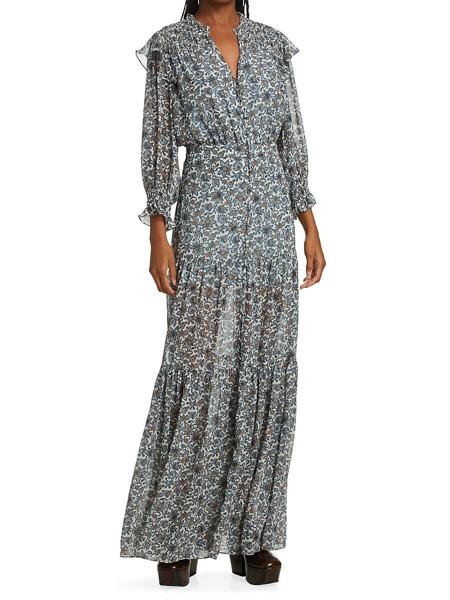 Veronica Beard Women's Nitza Silk Paisley Maxi Dress - Blue - Size 00 | Saks Fifth Avenue OFF 5TH
