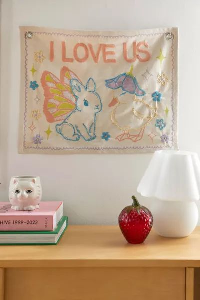 I Love Us Embroidered Tapestry | Urban Outfitters (US and RoW)