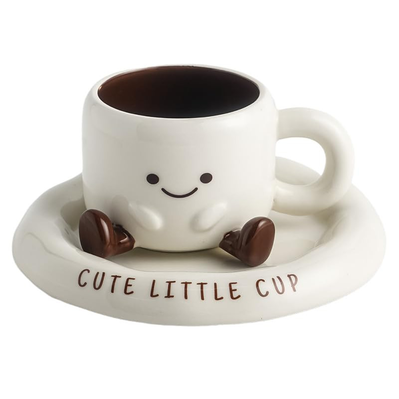 Creative Cartoon Ceramic Latte & Cappuccino Mug with Coaster Gift Set 8.45 oz Cute Coffee Cup for... | Amazon (US)