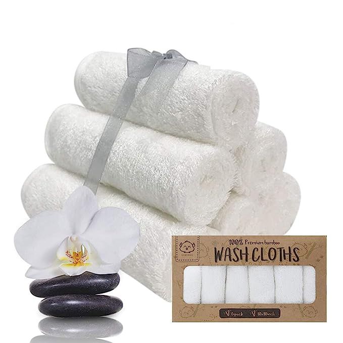 Baby Washcloth - Bamboo Washcloths Towel - Soft Organic Baby Washcloth - Face Towel for Baby, Adu... | Amazon (US)