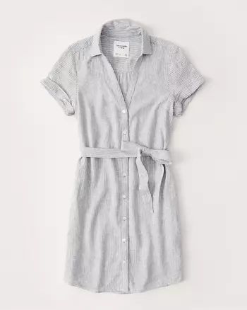Linen-Blend Shirt Dress | Abercrombie & Fitch (US)