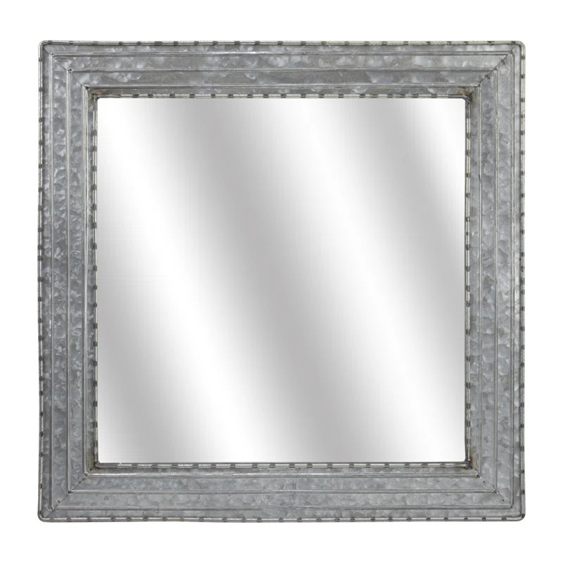 Baumbach Galvanized Square Metal Wall Mirror | Wayfair North America