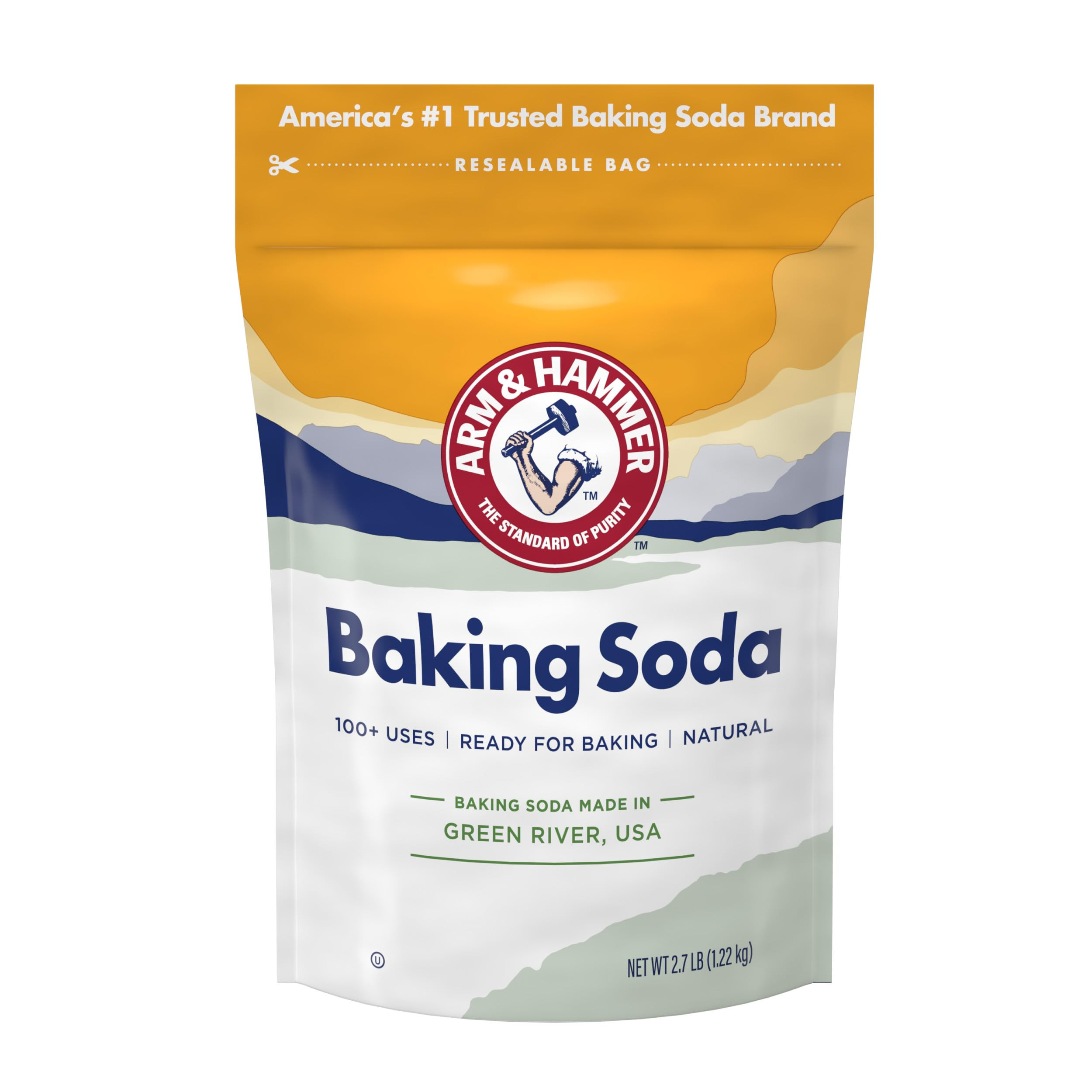 ARM & HAMMER Baking Soda Made in USA, Ideal for Baking, Pure & Natural, 2.7lb Bag | Amazon (US)