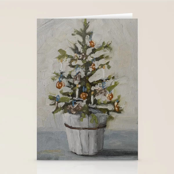 Christmas Tree in a Bucket Stationery Cards | Society6