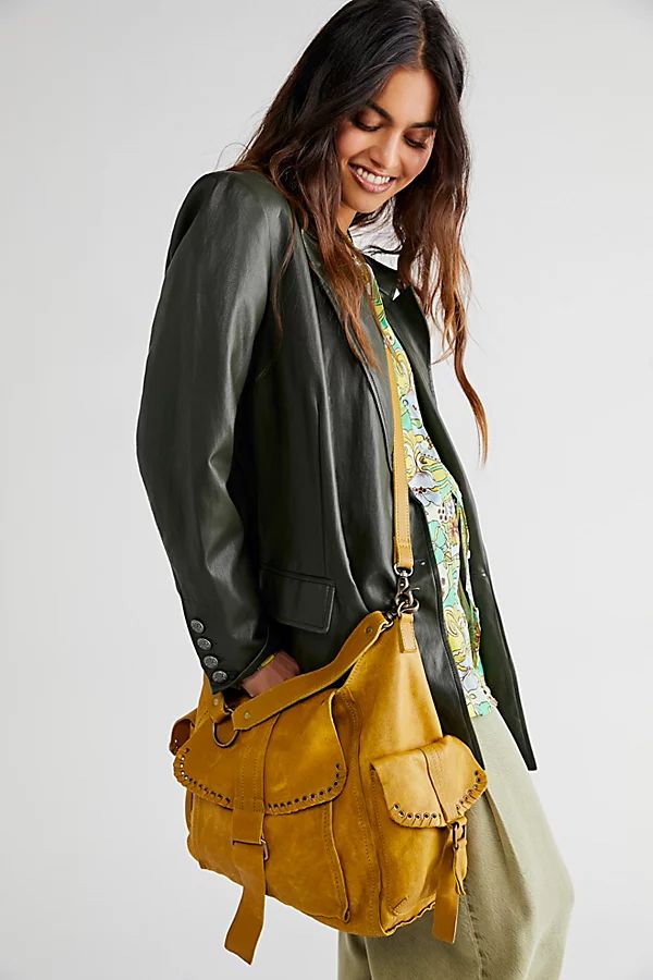 We The Free Leigh Distressed Hobo by We The Free at Free People, Bronze, One Size | Free People (Global - UK&FR Excluded)